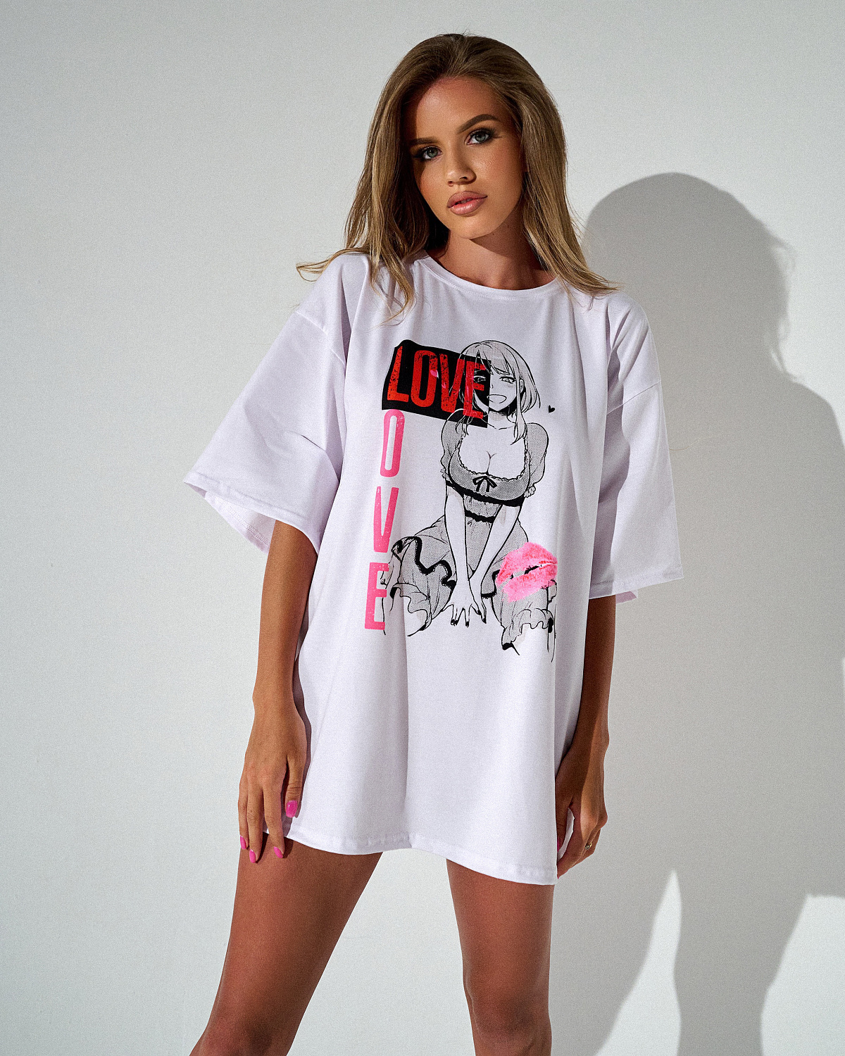 Купить BonaFide Футболка Fashion OVERSIZE T-shirt Anime (White), цена 1658  руб. с доставкой по Калуге | Market Do4a